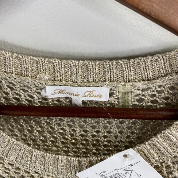 Minnie Rose Metallic Knit Colorblock Sweater Size S - Picture 2 of 9